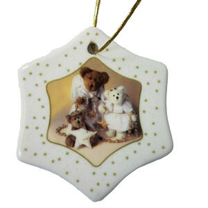 Boyd's Bears Ceramic Angel Bears Christmas Ornament Vintage 2003 Collectible